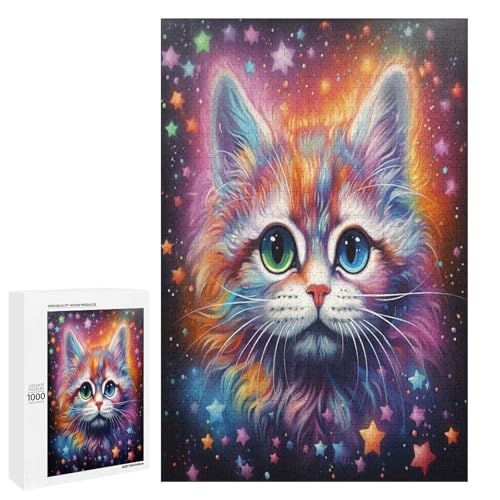 Puzzle für Erwachsene großäugige Katze 1000 Teile Holzpuzzle für Kinder ab 12 Jahren anspruchsvolles Spiel 75 x 50 cm Puzzle für Erwachsene großäugige Katze 1000 Teile Holzpuzzle für Kinder ab 12 Jahren anspruchsvolles Spiel 75 x 50 cm von linghhiming