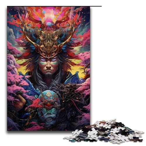 Puzzle für Erwachsene japanische Sakura Samurai 1000 teiliges Holzpuzzle für Kinder ab 14 Jahren Heimdekoration 1000 Teile (75 x 50 cm) von linghhiming