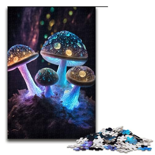 Puzzle für Erwachsene kosmischer Zauberpilz 1000 teiliges Holzpuzzle für Kinder ab 14 Jahren Lernspielzeug 75 x 50 cm von linghhiming