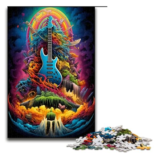 Puzzle für Erwachsene magische Gitarre 1000 Teile Holzpuzzle für Kinder ab 14 Jahren Heimdekoration 1000 Teile (75 x 50 cm) von linghhiming