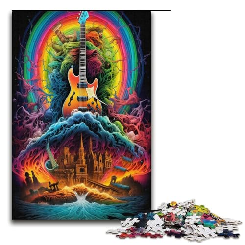 Puzzle für Erwachsene magische Gitarre 1000 Teile Papierpuzzle für Erwachsene und Kinder ab 14 Jahren Lernspielzeug 1000 Teile (38 x 26 cm) von linghhiming