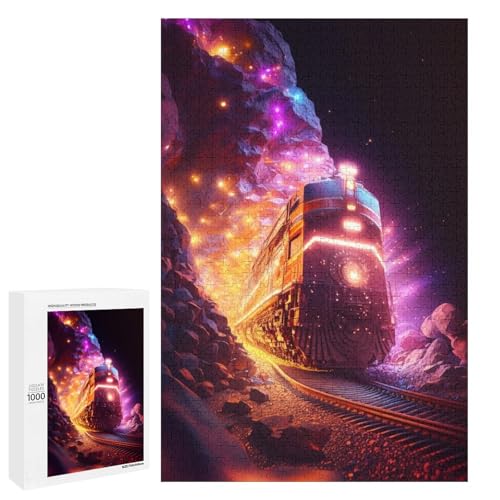 Puzzle für Erwachsene magischer Zug 1000 Teile Holzpuzzle für Kinder ab 12 Jahren anspruchsvolles Spiel (75 x 50 cm) von linghhiming