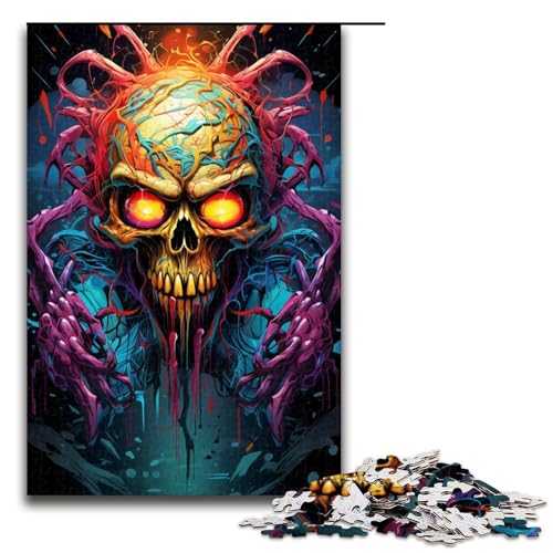Puzzle für Erwachsene psychedelisches buntes Spinnenmonster 1000 Teile tolles Geschenk geeignet für Teenager ab 14 Jahren 1000 Teile (75 x 50 cm) von linghhiming