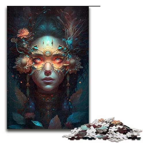 Puzzle für Erwachsene schönes Mädchen 1000 Teile Holzpuzzle für Kinder ab 14 Jahren anspruchsvolles Spiel (75 x 50 cm) von linghhiming