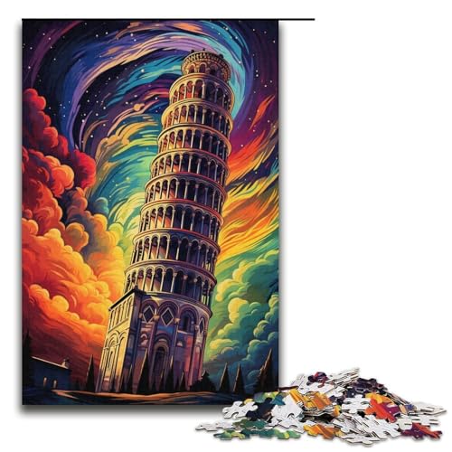 Puzzle mit 1000 Teilen für Erwachsene Schiefer Turm von Pisa Italien Puzzle Geschenke Geburtstagsgeschenk Geschenke für Teenager ab 14 Jahren 1000 Teile (38 x 26 cm) von linghhiming