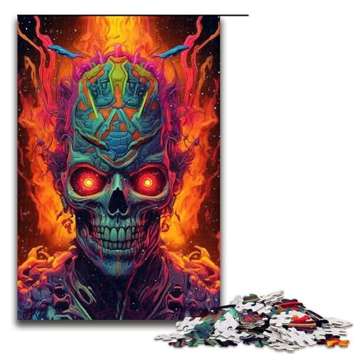 Puzzles für Erwachsene 1000 Teile Totenkopf Puzzle Lernspiele für Zuhause DIY Spielzeug tolles Geschenk für Spiele (75 x 50 cm) von linghhiming
