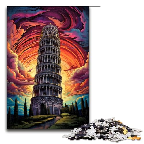 Schiefer Turm von Pisa Italien 1000 teiliges Puzzle für Erwachsene Puzzle als Geschenk geeignet für Teenager ab 14 Jahren 1000 Teile (75 x 50 cm) von linghhiming