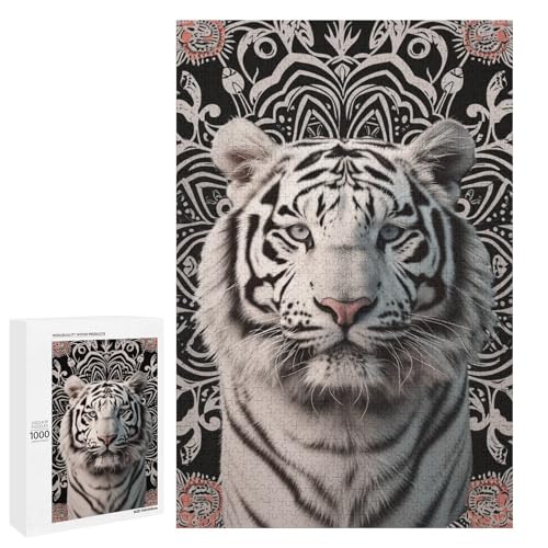 Puzzle für Erwachsene Tiger 1000 Teile Holzpuzzle für Erwachsene und Kinder ab 12 Jahren Lernspielzeug (75 x 50 cm) von linghhiming