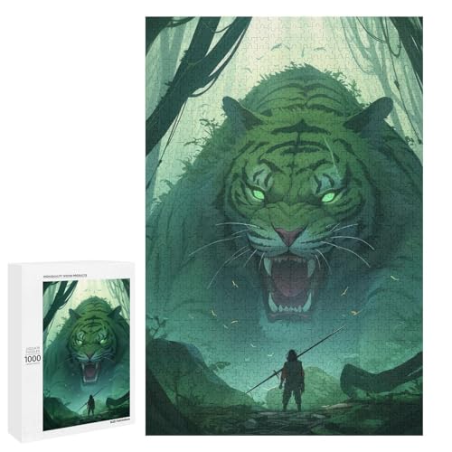 Puzzle für Erwachsene Tiger 1000 Teile Holzpuzzle für Erwachsene und Kinder ab 12 Jahren Lernspielzeug (75 x 50 cm) von linghhiming