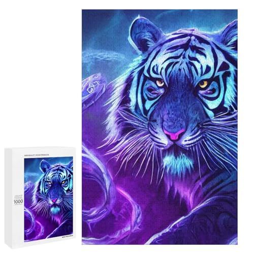 Puzzle für Erwachsene Tiger 1000 Teile Holzpuzzle für Erwachsene und Kinder ab 12 Jahren Lernspielzeug (75 x 50 cm) von linghhiming