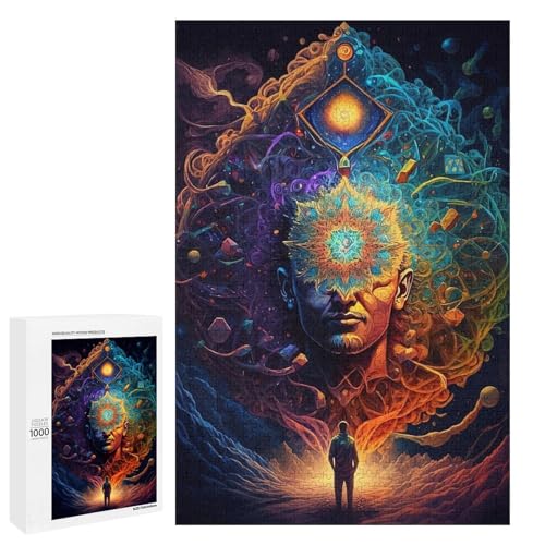 Zauberer Puzzle 1000 Teile Holzpuzzle für Kinder Heimkunstdekor (75 x 50 cm) von linghhiming