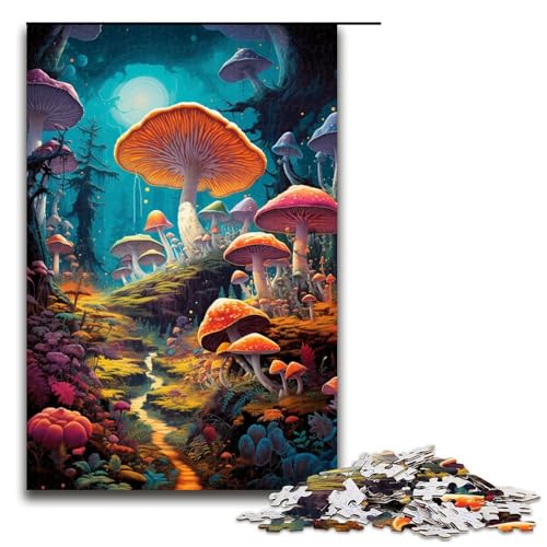 für Erwachsene 1000 teiliges Puzzle Pilzwelt Holzpuzzle schwierig und herausfordernd 1000 Teile (75 x 50 cm) von linghhiming