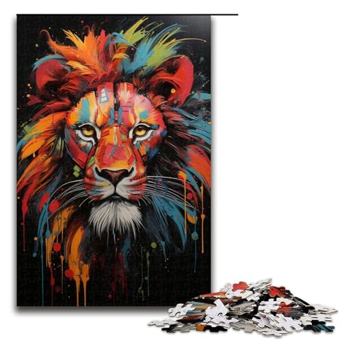für Erwachsene 1000 teiliges Puzzle mit afrikanischem Löwen für Erwachsene Holzpuzzle schwierig und herausfordernd 1000 Teile (75 x 50 cm) von linghhiming