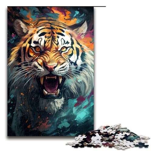 für Erwachsene 1000 teiliges majestätisches Tiger Malpuzzle für Erwachsene schwieriges und herausforderndes Holzpuzzle 1000 Teile (75 x 50 cm) von linghhiming