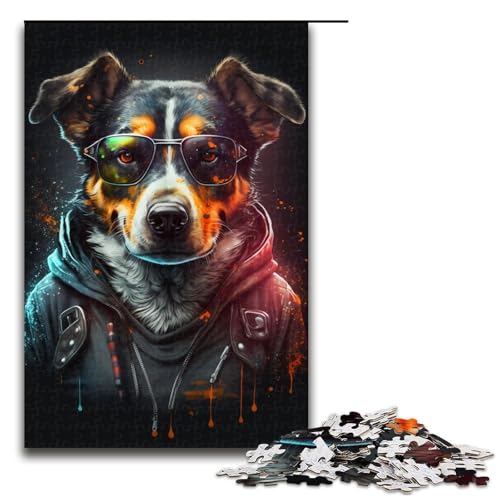für Erwachsene Jigsaw Art Bulls Dogs 1000 teiliges Holzpuzzle für Erwachsene und Kinder ab 14 Jahren 1000 Teile (75 x 50 cm) von linghhiming