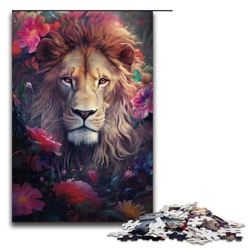 für Erwachsene Jigsaw Art Lion 1000-teiliges Holzpuzzle für Erwachsene und Kinder ab 14 Jahren 1000 Teile (75 x 50 cm) von linghhiming
