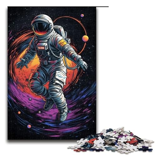 für Erwachsene Puzzle Astronaut 1000 teiliges Holzpuzzle für Erwachsene und Kinder ab 14 Jahren (75 x 50 cm) von linghhiming