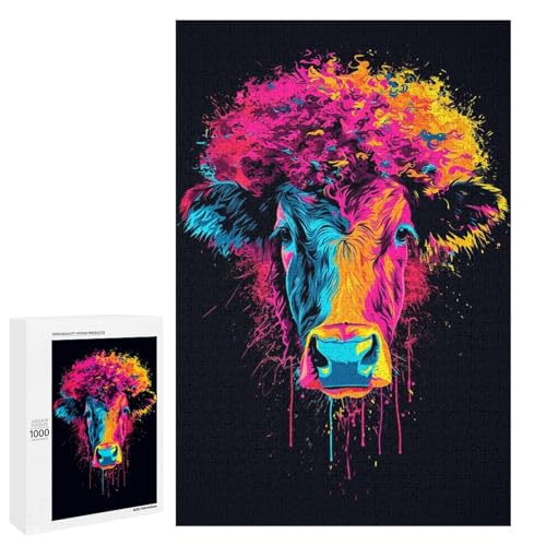 für Erwachsene Puzzle Bunte Kuh 1000 Teile Holzpuzzle für Erwachsene und Kinder ab 12 Jahren 75x50cm für Erwachsene Puzzle Bunte Kuh 1000 Teile Holzpuzzle für Erwachsene und Kinder ab 12 Jahren 75x50cm von linghhiming