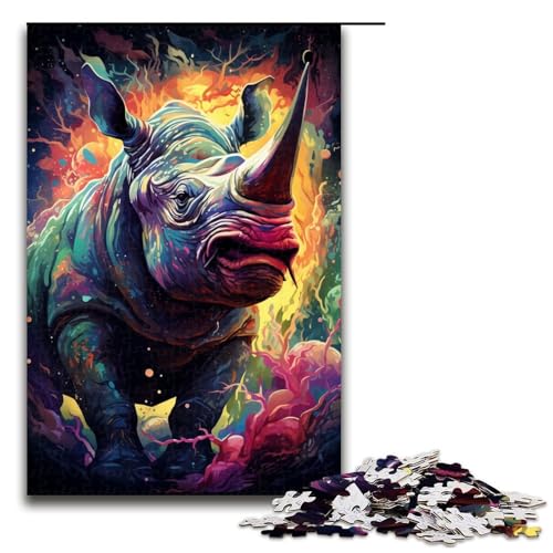 für Erwachsene Puzzle Farbmalerei Nashorn 1000 Teile Holzpuzzle für Erwachsene und Kinder ab 12 Jahren 75x50cm für Erwachsene Puzzle Farbmalerei Nashorn 1000 Teile Holzpuzzle für Erwachsene und Kinder ab 12 Jahren 75x50cm von linghhiming