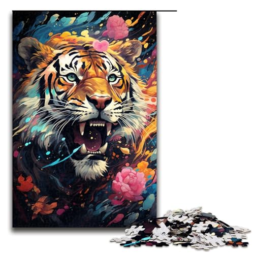 für Erwachsene Puzzle Huahu farbenfrohes psychedelisches Holzpuzzle mit 1000 Teilen für Erwachsene und Kinder ab 14 Jahren 1000 Teile (75 x 50 cm) von linghhiming