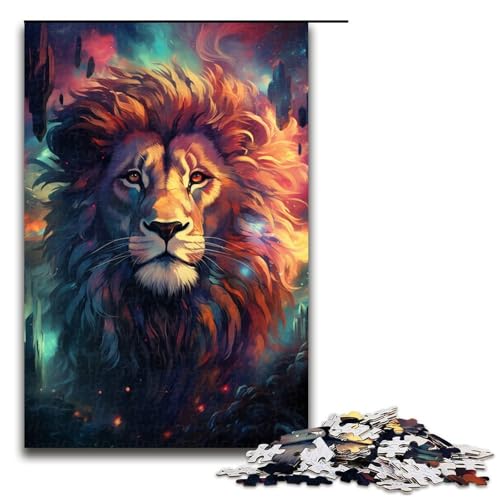 für Erwachsene Puzzle Löwen_buntes 1000 teiliges Holzpuzzle für Erwachsene und Kinder ab 14 Jahren 1000 Teile (75 x 50 cm) von linghhiming