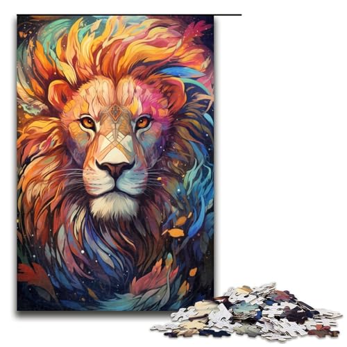 für Erwachsene Puzzle Majestätischer Löwe 1000 teiliges Holzpuzzle für Erwachsene und Kinder ab 14 Jahren 1000 Teile (75 x 50 cm) von linghhiming