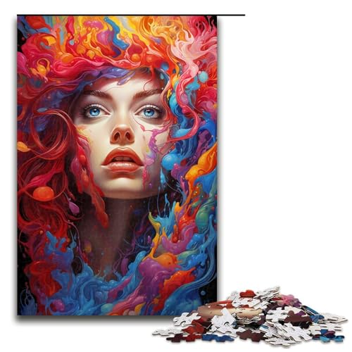 für Erwachsene Puzzle Malen Farbgöttin 1000 teiliges Holzpuzzle für Erwachsene und Kinder ab 14 Jahren 1000 Teile (75 x 50 cm) von linghhiming