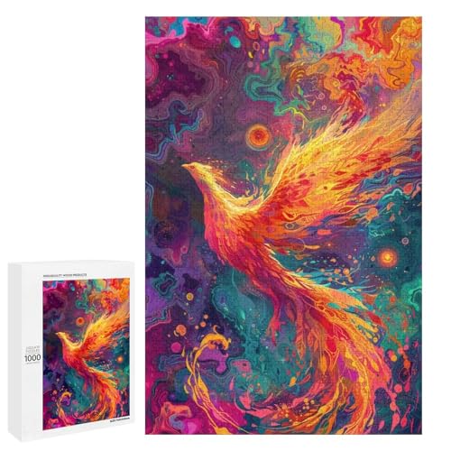 für Erwachsene Phoenix 1000 teiliges Holzpuzzle für Erwachsene und Kinder ab 12 Jahren (75 x 50 cm) von linghhiming