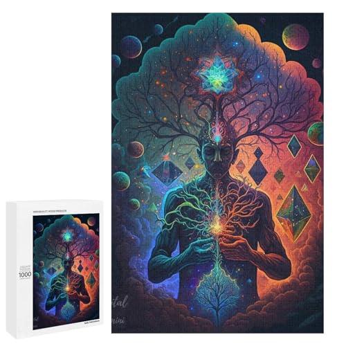 für Erwachsene Puzzle Smart Brain 1000 teiliges Holzpuzzle für Erwachsene und Kinder ab 12 Jahren (75 x 50 cm) von linghhiming