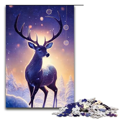 für Erwachsene Puzzle Tier Hirsch Sonnenuntergang 1000 Teile Holzpuzzle für Erwachsene und Kinder ab 14 Jahren 75x50cm für Erwachsene Puzzle Tier Hirsch Sonnenuntergang 1000 Teile Holzpuzzle für Erwachsene und Kinder ab 14 Jahren 75x50cm von linghhiming