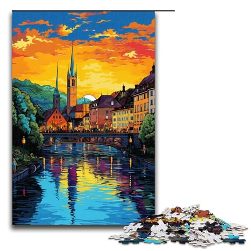 für Erwachsene Puzzle Zürich Altstadt 1000 Teile Holzpuzzle für Erwachsene und Kinder ab 14 Jahren 75x50cm für Erwachsene Puzzle Zürich Altstadt 1000 Teile Holzpuzzle für Erwachsene und Kinder ab 14 Jahren 75x50cm von linghhiming