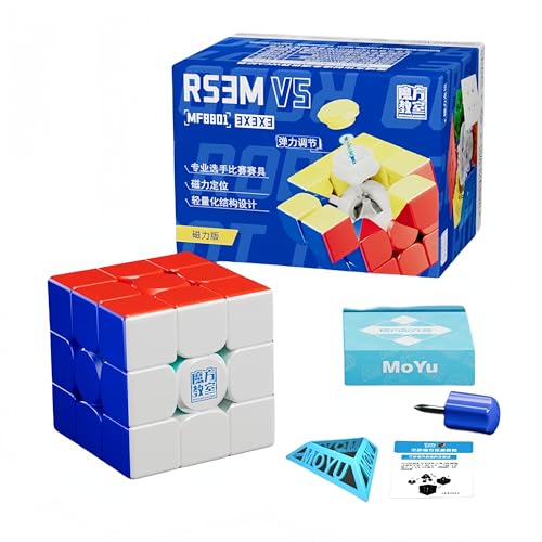 MOYU RS3M V5 Magnetischer 3x3x3 Speed Cube, Stickerless Professional Ball Core UV Maglev Magic Cube Roboter, 3D Puzzle Magic Toy for Kids & Adults (Magnetic Version) von lingsi_siling