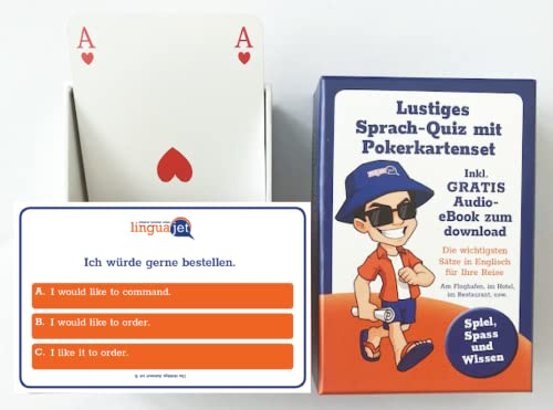LINGUAJET - Sprachquiz Englisch mit Pokerkartenset - Kartenspiel zum Englisch Lernen für Erwachsene - Pocket Quiz für Reisen - Inklusive Audio eBook von linguajet schneller Sprachen lernen