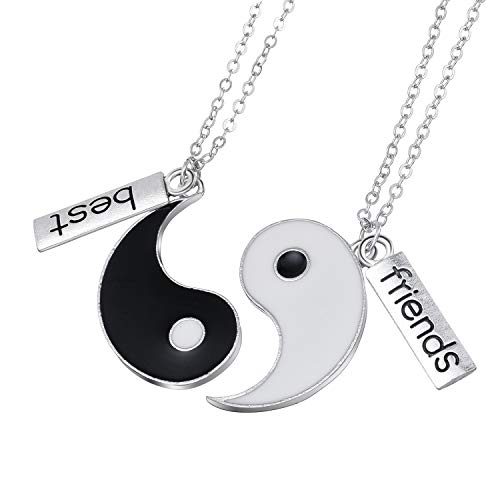 2 Stück Yin Yang Taichi BFF Kette Anhänger für Paare Pärchen Couple, Freundschaftsketten Ying Yang Haslkette mit Gravur Best Friends, Liebe Schmuck Partnerketten Geschenke für Beste Freunde Freundin 2 Stück Yin Yang Taichi BFF Kette Anhänger für Paare Pärchen Couple, Freundschaftsketten Ying Yang Haslkette mit Gravur Best Friends, Liebe Schmuck Partnerketten Geschenke für Beste Freunde Freundin von linjinde