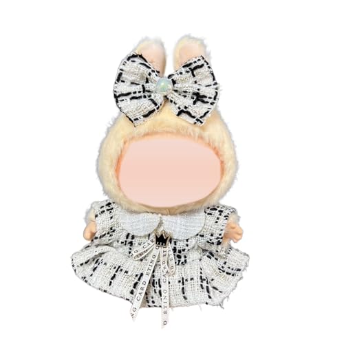 Kleidung für 17 cm große Puppenzubehör, inklusive Lätzchen, Bodysuit, stilvolles, bezauberndes Kleidungszubehör (keine Puppe (Schwarz und Weiß) von lionpower