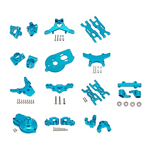 liovitor Metall Upgrade Teile Kit Lenkung Achsschenkel Querlenker Arm Set für 1/18 Mini T 2.0 2WD RC Lastwagen Upgrade Teile,Blau von liovitor