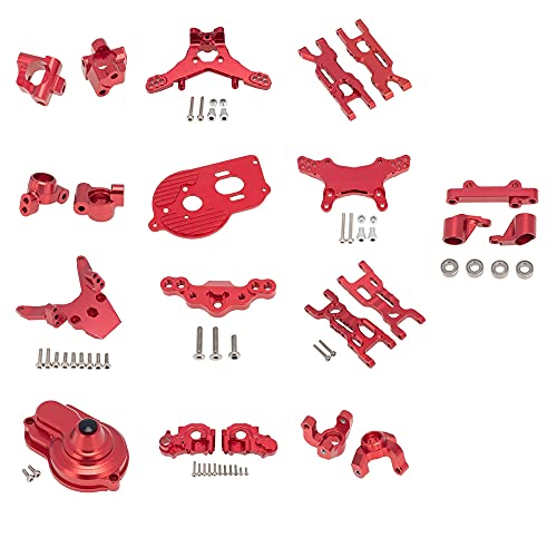 liovitor Metall Upgrade Teile Kit Lenkung Achsschenkel Querlenker Arm Set für 1/18 Mini T 2.0 2WD RC Lastwagen Upgrade Teile,Rot von liovitor