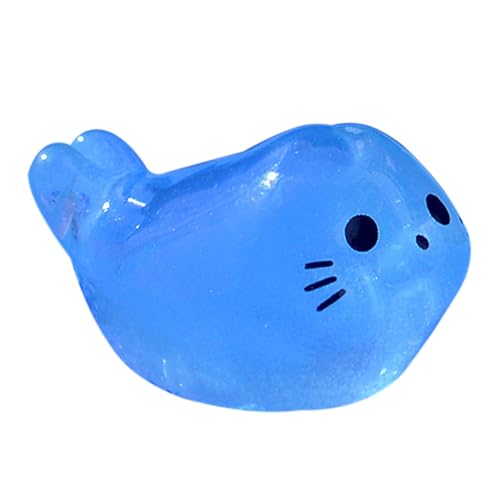 Lisutupode Kleines Siegel, Tierfiguren, Kunstharz-Siegel, Miniatur-Aquarium-Ornament, kleines Siegel, Spielzeug, kleine Robbe, Nachtleucht-Dekoration, Siegel-Themen-Zubehör, 1,9 x 1,9 x 1,1 cm von lisutupode