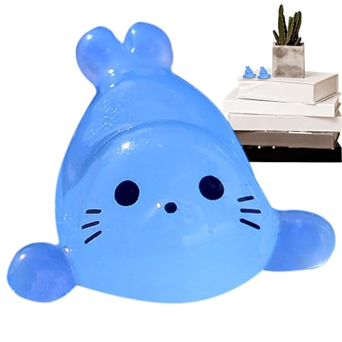 Lisutupode Kleines Siegel, Tierfiguren, Kunstharz-Siegel, Miniatur-Aquarium-Ornament, kleines Siegel, Spielzeug, kleine Robbe, Nachtleucht-Dekoration, Siegel-Themen-Zubehör, 1,9 x 1,9 x 1,1 cm von lisutupode