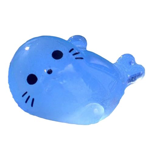 Lisutupode Kleines Siegel, Tierfiguren, Kunstharz-Siegel, Miniatur-Aquarium-Ornament, kleines Siegel, Spielzeug, kleine Robbe, Nachtleucht-Dekoration, Siegel-Themen-Zubehör, 1,9 x 1,9 x 1,1 cm von lisutupode