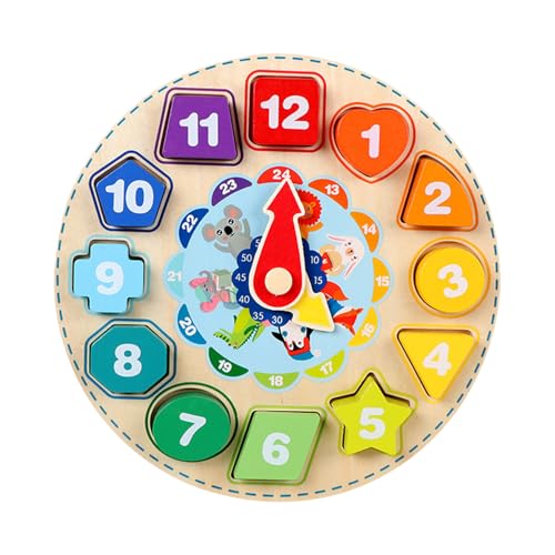 lisutupode Lehrenuhr, Formsortieruhr - Formpassendes Spielzeug,Frühe Bildungsaktivität für Mädchen im Alter von 3+, Kindergartenaktivität von lisutupode