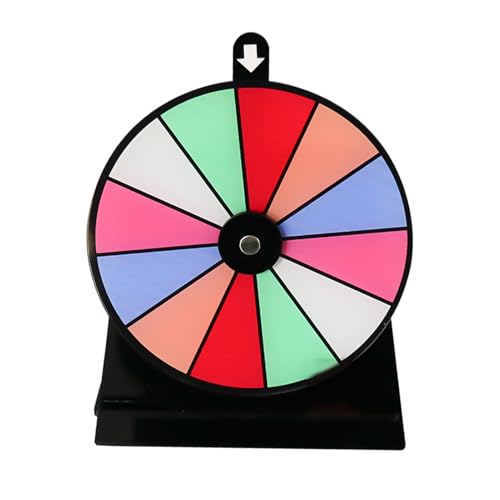 lisutupode Preisrad Spinner mit Ständer - Rutschfestes Glücksrad Spiel Spinner mit Ständer - Löschbare Acryltafel 12 Slots Roulette Wheel Spinner für Messen, Karneval, Festivals, Klassen von lisutupode