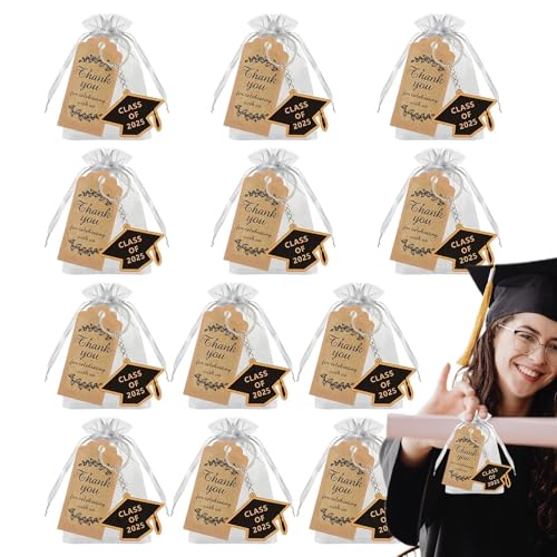 lisutupode Schlüsselanhänger zum Schulabschluss, Junggesellenhut, Rucksack mit Karten – ästhetische Partygeschenke für Rucksack, Handtaschen, Koffer, Tagesrucksack von lisutupode