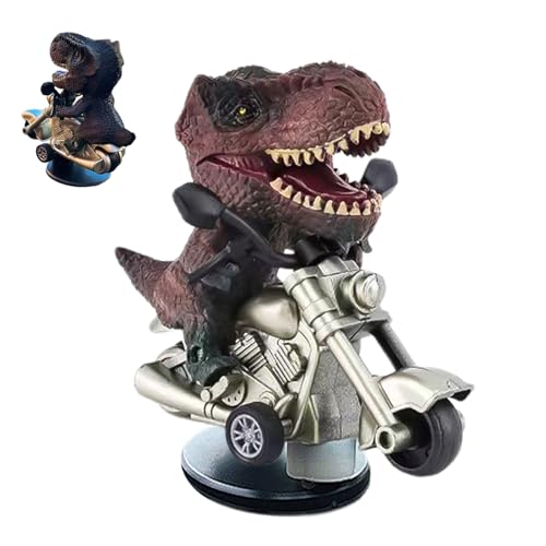 lisutupode Tyrannosaurus Rex Autodekoration, Auto Armaturenbrett T-Rex Ornament,Treibendes Auto-Dinosaurier-Ornament | Kreative Dinosaurier auf Motorrad-Figur, neuartige T-Rex-Dinosaurier-Dekoration von lisutupode