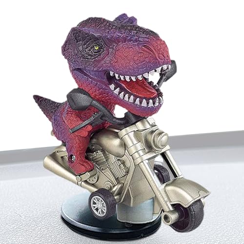 lisutupode Tyrannosaurus Rex Autofigur,Tyrannosaurus Rex Autoation - Treibender Dinosaurier-REIT-Motorrad- Kreative T-Rex-Dinosaurier-, neuartige Dinosaurier-auf-Motorrad-Figur für EIN Upgrade von lisutupode