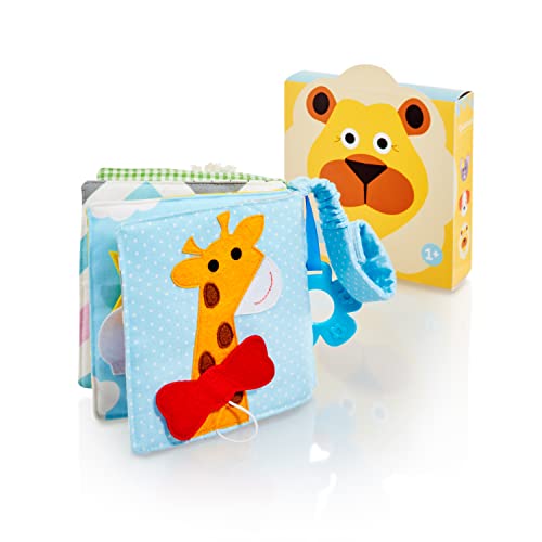 litfant® Original Babybuch - Löwe Ben | Knisterbuch | Das interaktive Baby Stoffbuch zur Förderung von Motorik, Lernfähigkeit| Fühlbuch Montessori Buch für Mädchen und Jungen ab 3 Jahren von litfant