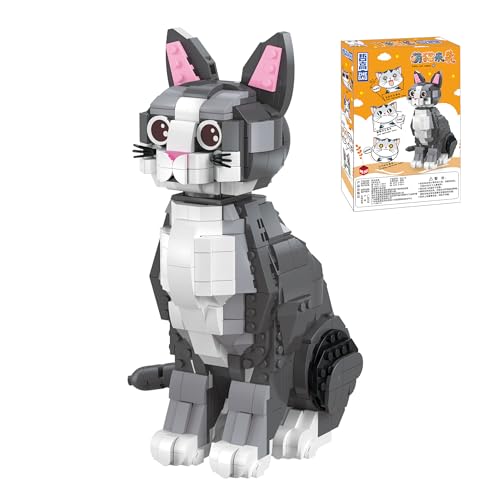 litodinogo Katze Mini-Baustein-Spielzeug Bauset Geeignet für Kinder ab 6 Jahren und Katzenliebhaber, Nicht Kompatibel Mit Normale Bausteine (Graue) von litodinogo