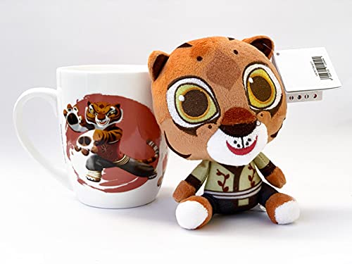 DreamWorks Heroes Geschenk Set - Shrek, Kung Fu Panda, Madagascar, Home - Tasse 300 ml + Plüschtier, little Dreamers Geschenkidee (Tigress - Tiger) von little Dreamers