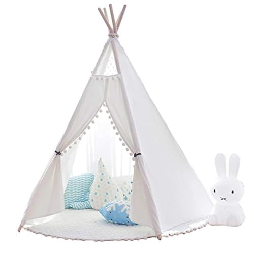 little dove Tipi Spielzelt für Kinder Natürliches Baumwollsegeltuch,Kinderzelt, Spielhaus, mit Matte von little dove