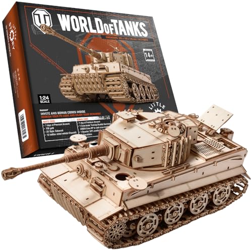 little story World of Tanks Panzer 3D Holzmodell – Panzerkampfwagen Offizielles Lizenzmodell zum Zusammenbauen - DYI Kriegsmaschine Lernspielzeug Bausatz für Kinder Holz Kampfpanzer 3D-Puzzle von little story